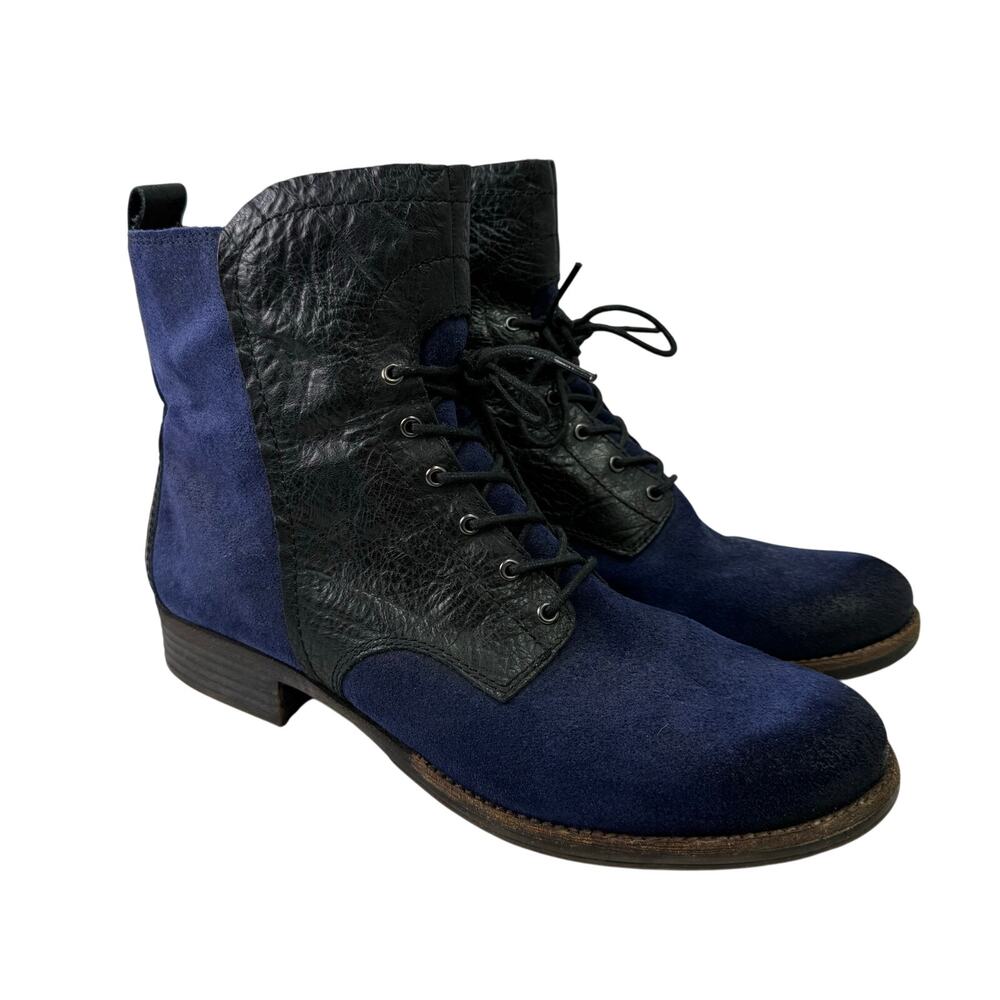 NAYA Women’s Combat Boots sz 12 Blue Suede Lace Up # M402